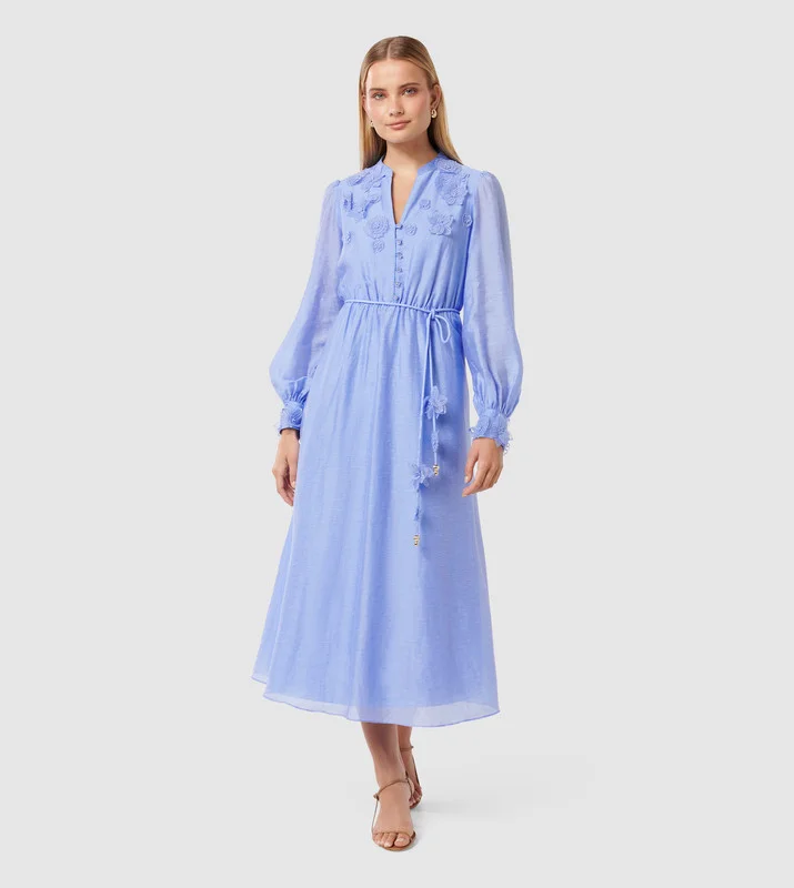 فورايفر نيو Dr19837-Imperial Blue Women's Mid Dress